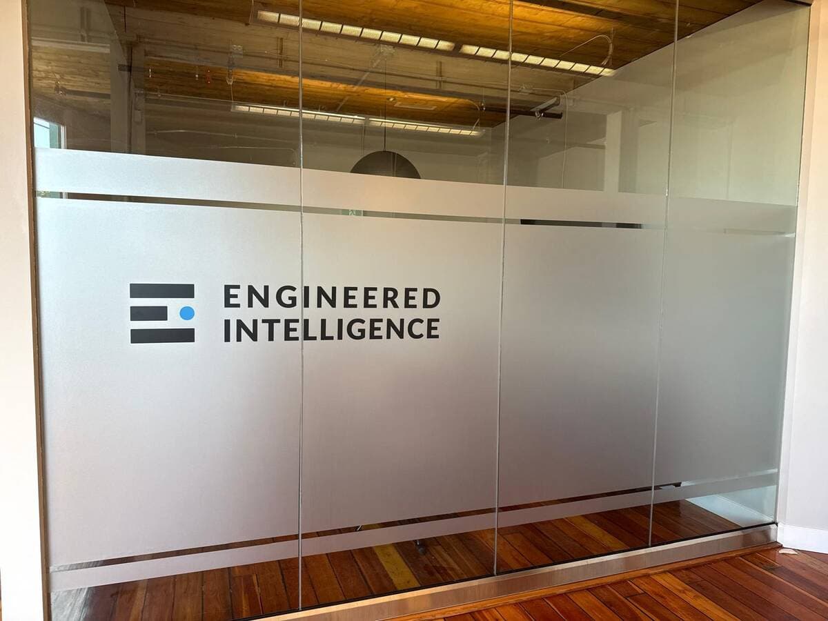 Branded Frosted Office Glass Film — Inglewood, Calgary