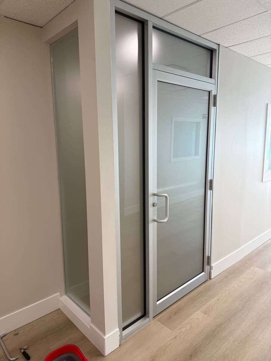 Frosted Office Glass Privacy Film — Vista Heights, Calgary